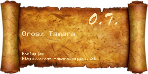 Orosz Tamara névjegykártya
